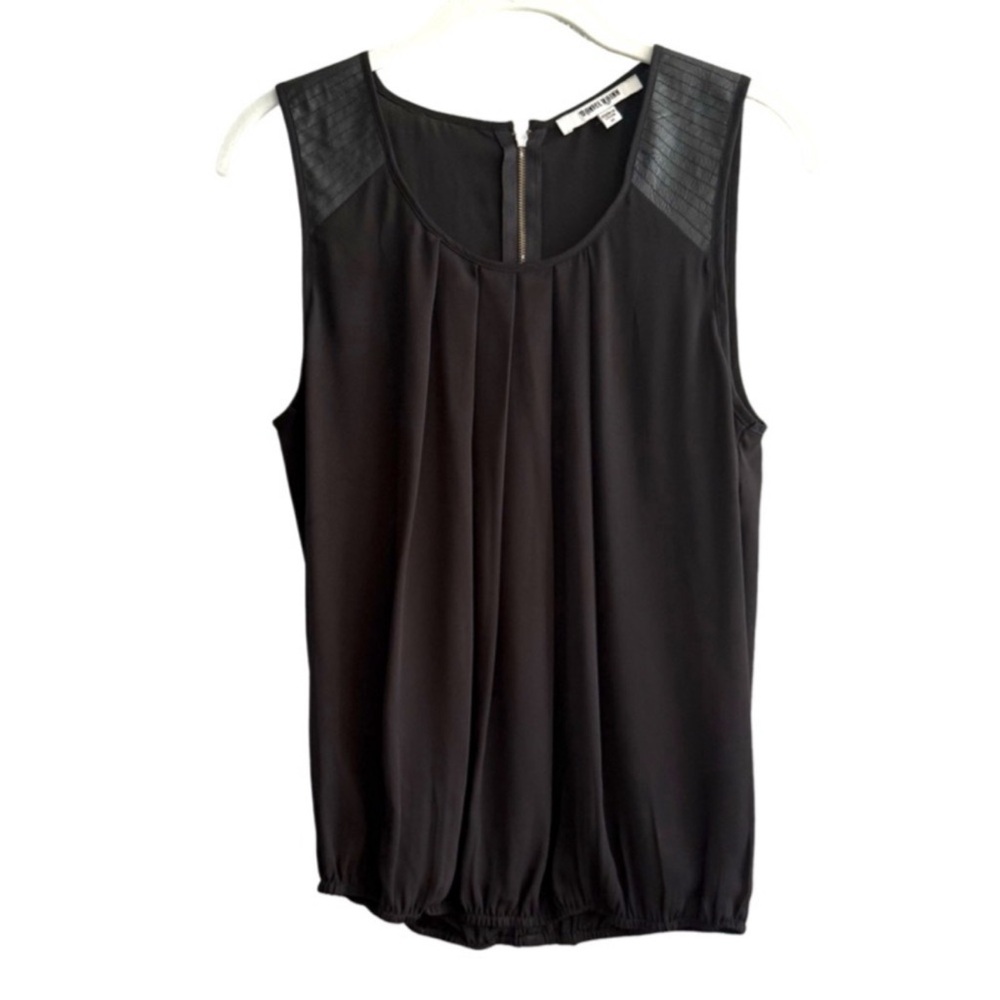 Daniel Rainn Sleeveless Blouson Blouse Shoulder Details Black Size M